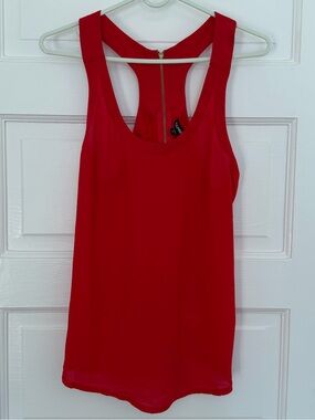 Express Red Racerback Tank with Gold Back Zipper